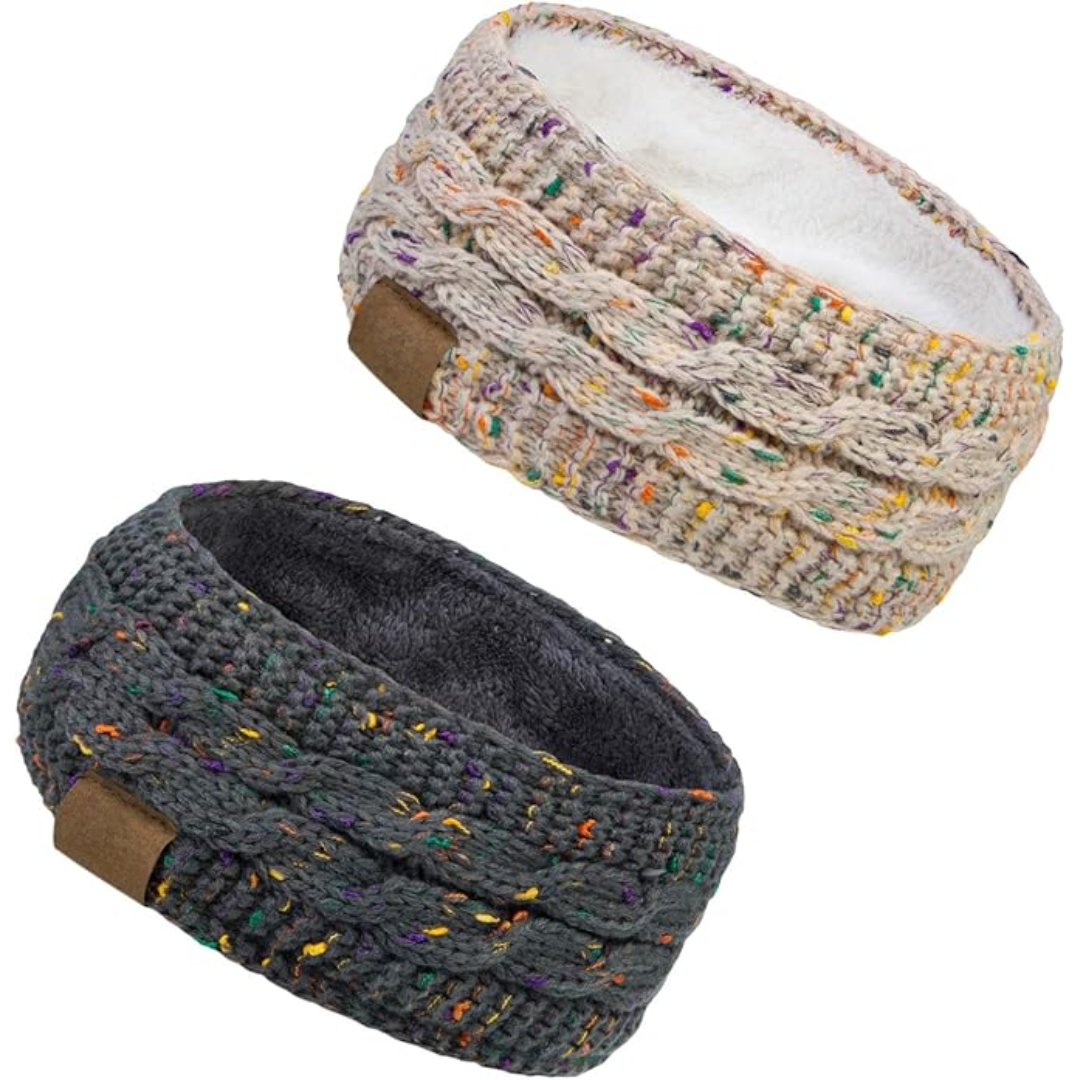 Bandeau cache-oreilles chaud en tricot avec doublure polaire