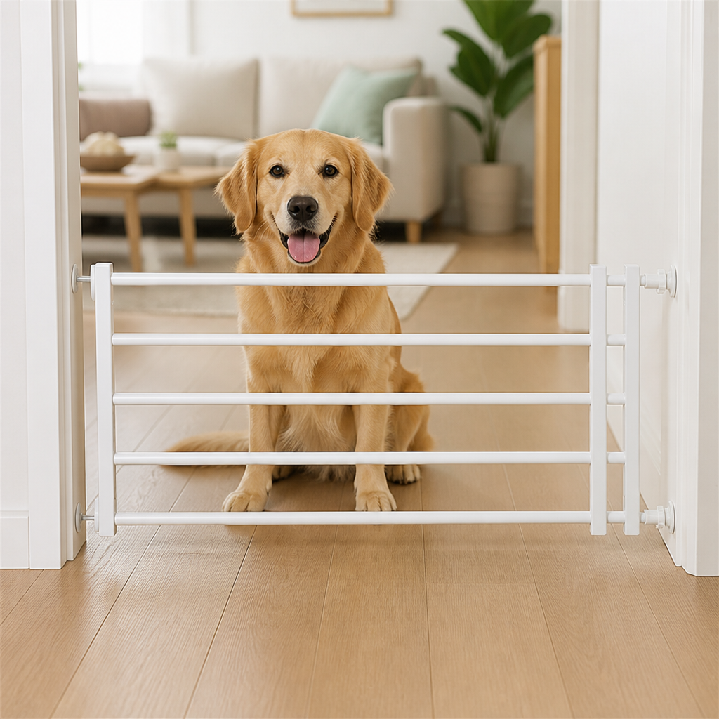 Barrière rétractable pour chien sans perçage (largeur réglable)