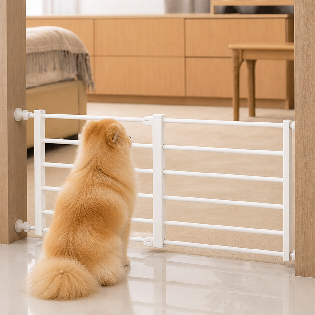 Barrière rétractable pour chien sans perçage (largeur réglable)