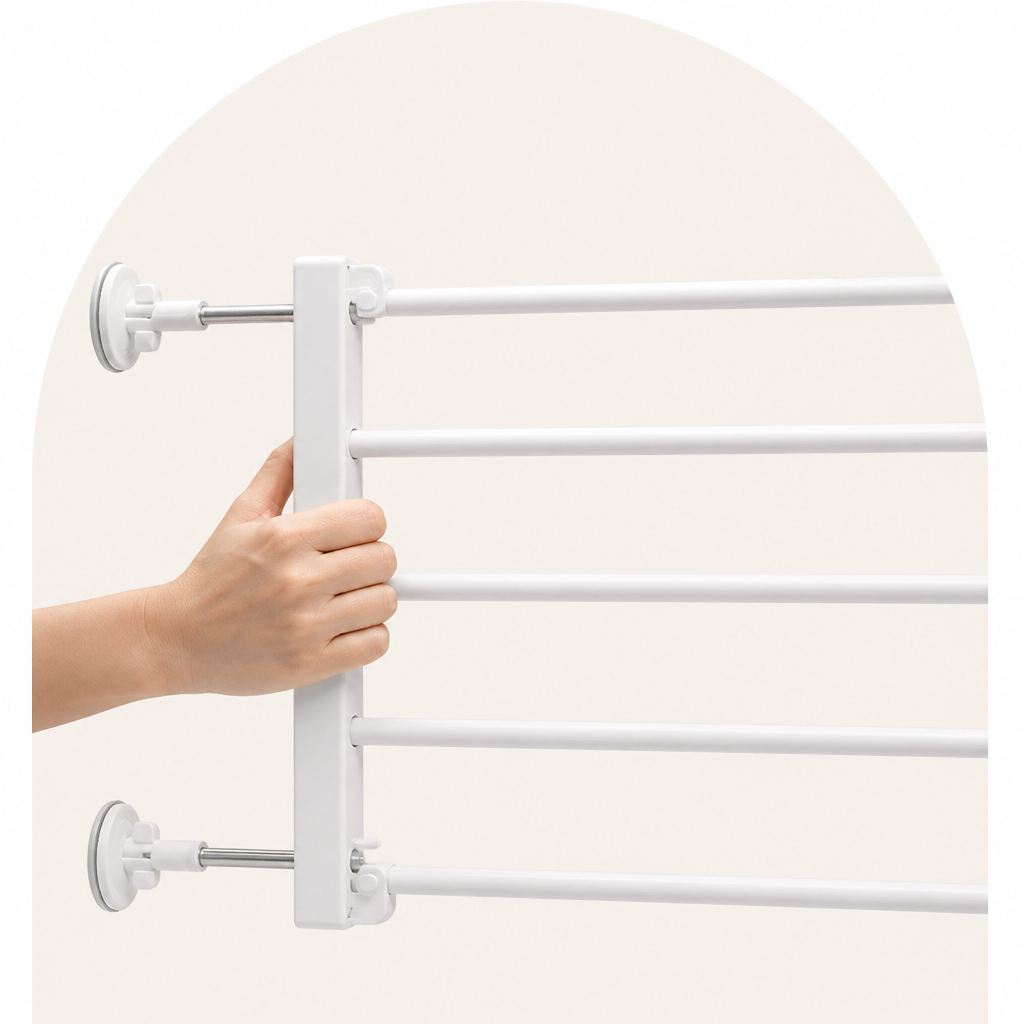 Barrière rétractable pour chien sans perçage (largeur réglable)