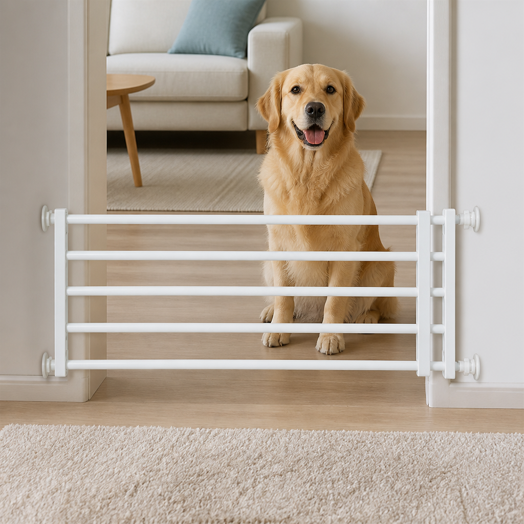 Barrière rétractable pour chien sans perçage (largeur réglable)