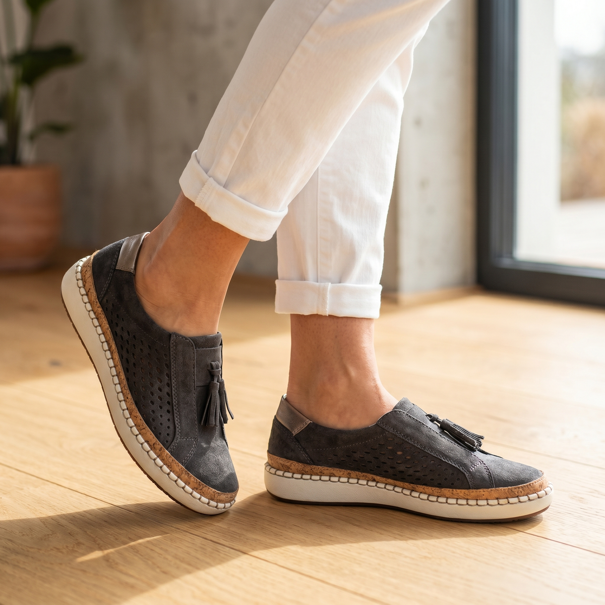 Baskets à enfiler respirantes pour femme | Chaussures orthopédiques confortables pour la marche quotidienne