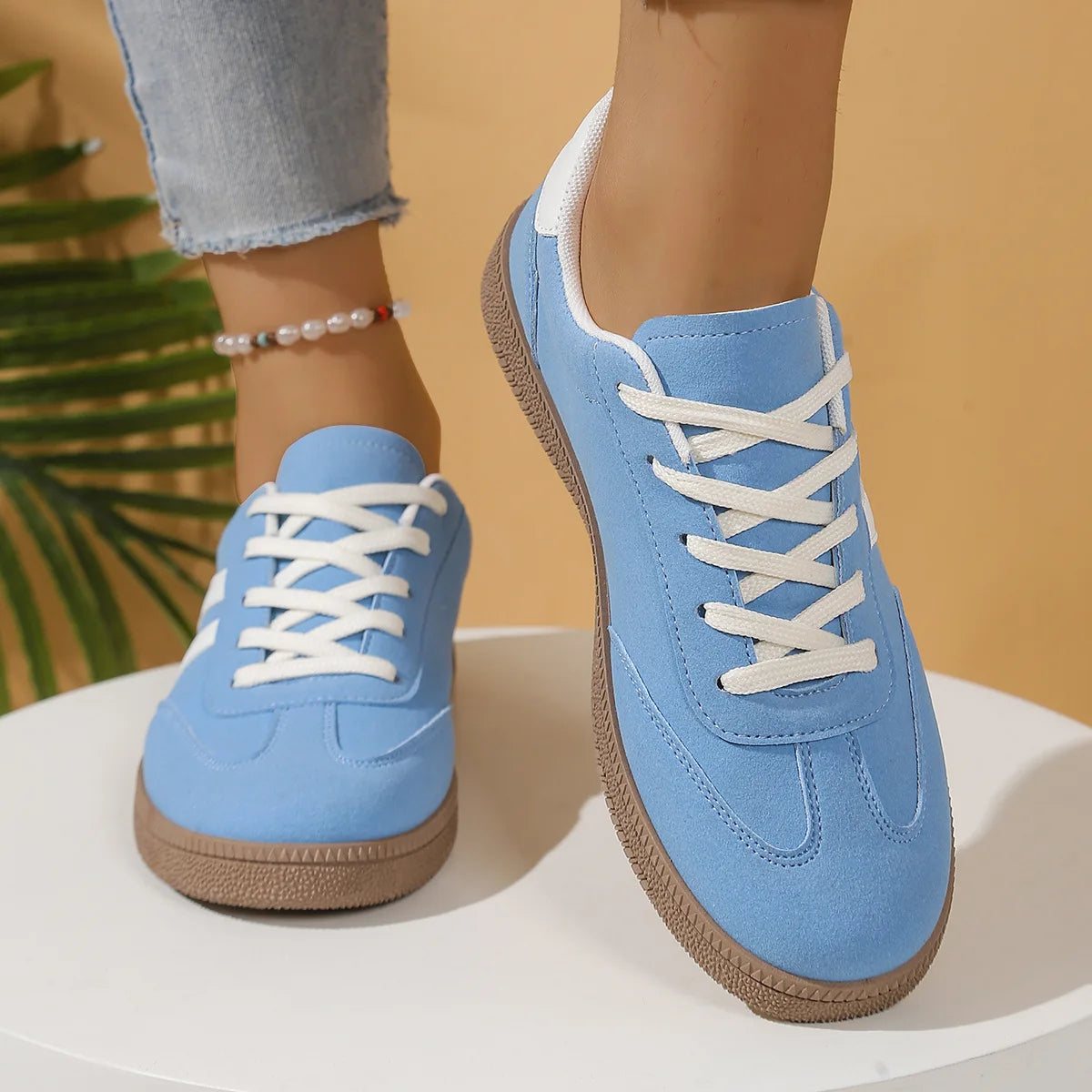 Baskets casual à lacets pour femme