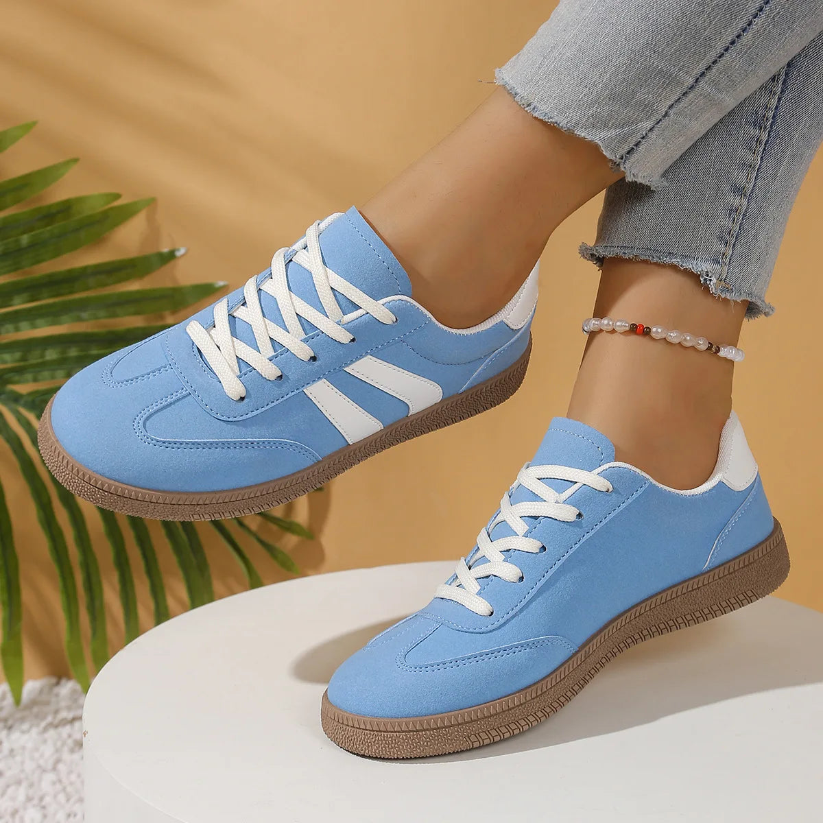 Baskets casual à lacets pour femme