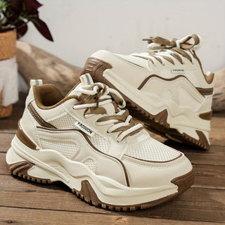 Baskets chunky à plateforme et empiècements pour femme