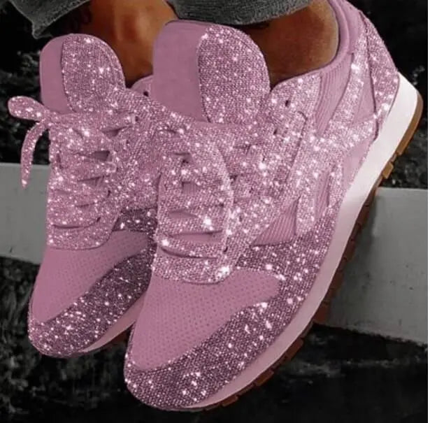 Baskets décontractées et modernes à paillettes pour femme