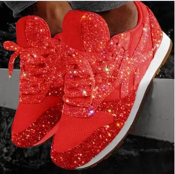 Baskets décontractées et modernes à paillettes pour femme