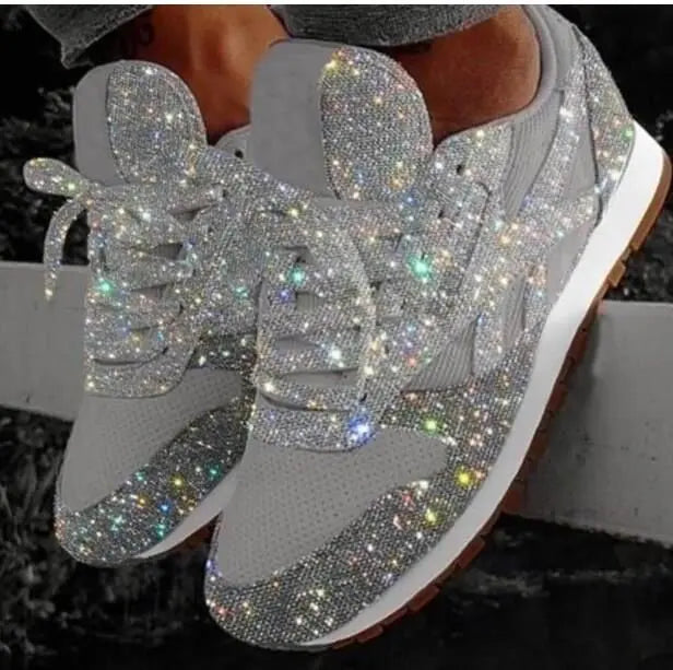 Baskets décontractées et modernes à paillettes pour femme