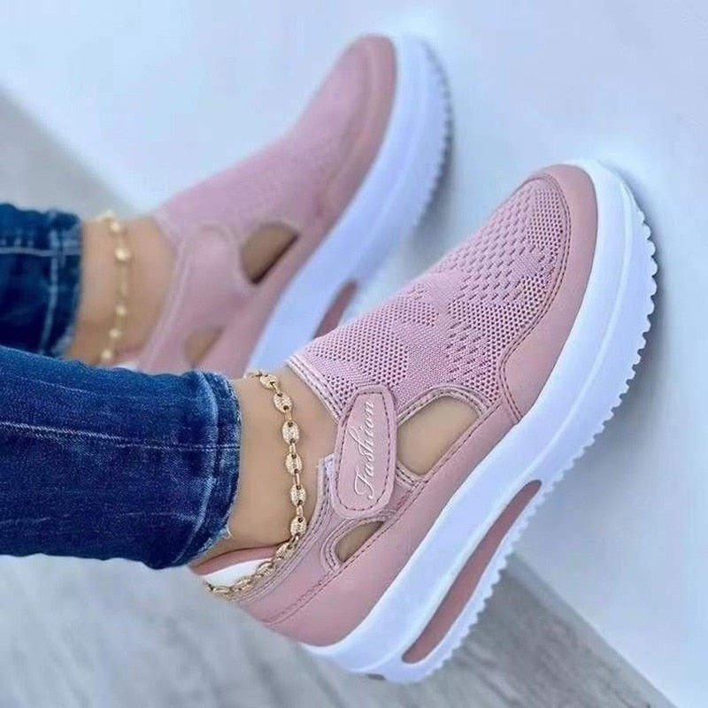 Baskets respirantes en maille pour femme
