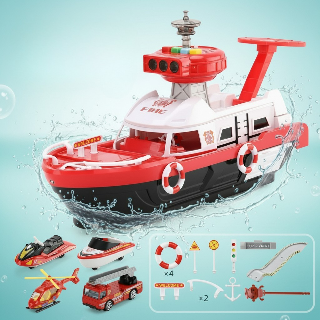 Bateau jouet musical interactif pour enfants avec lumières et sons