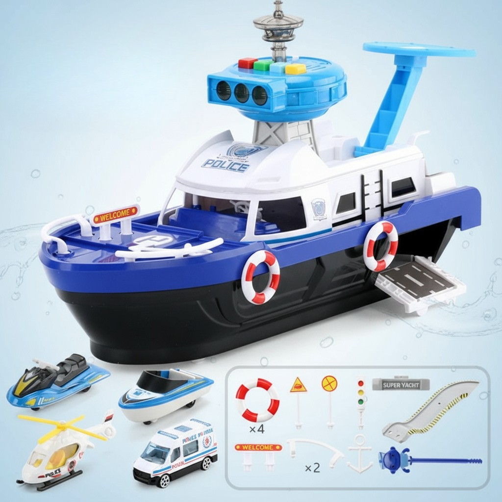 Bateau jouet musical interactif pour enfants avec lumières et sons