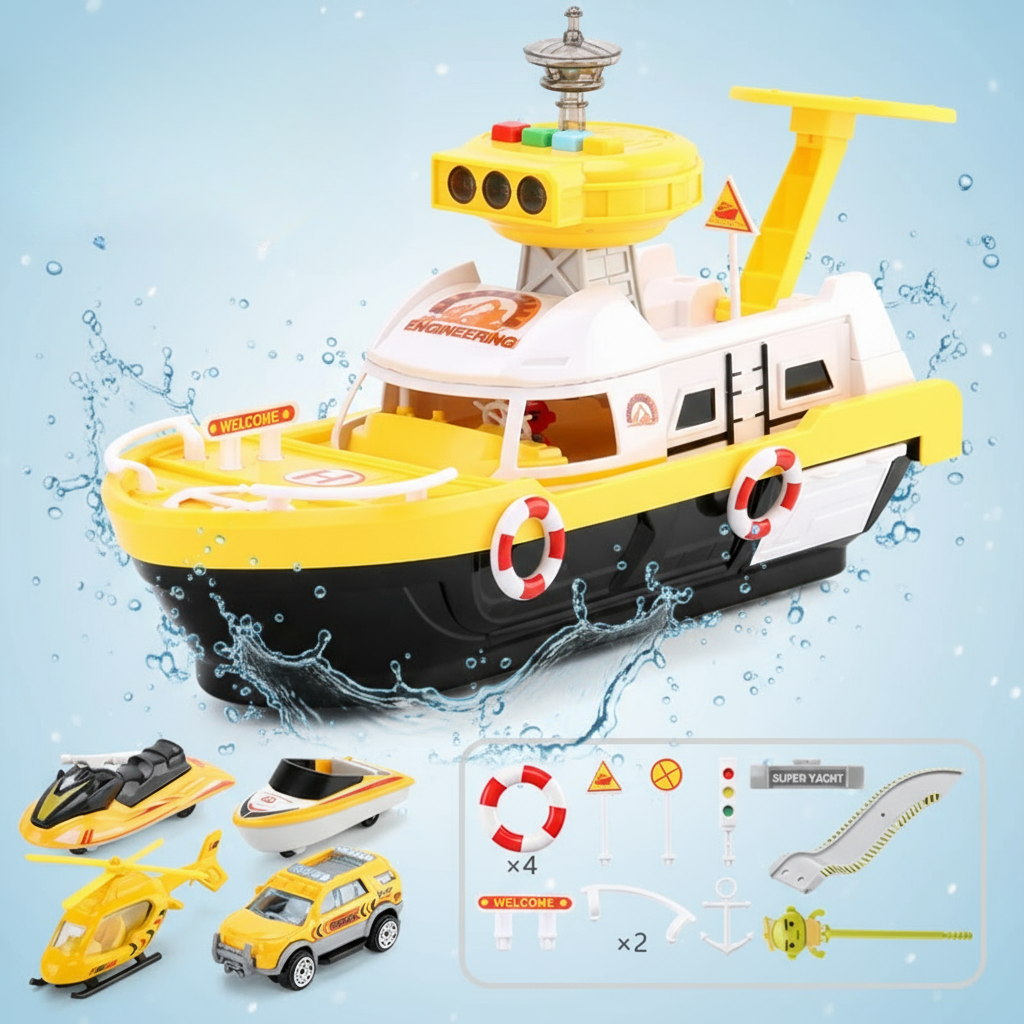 Bateau jouet musical interactif pour enfants avec lumières et sons