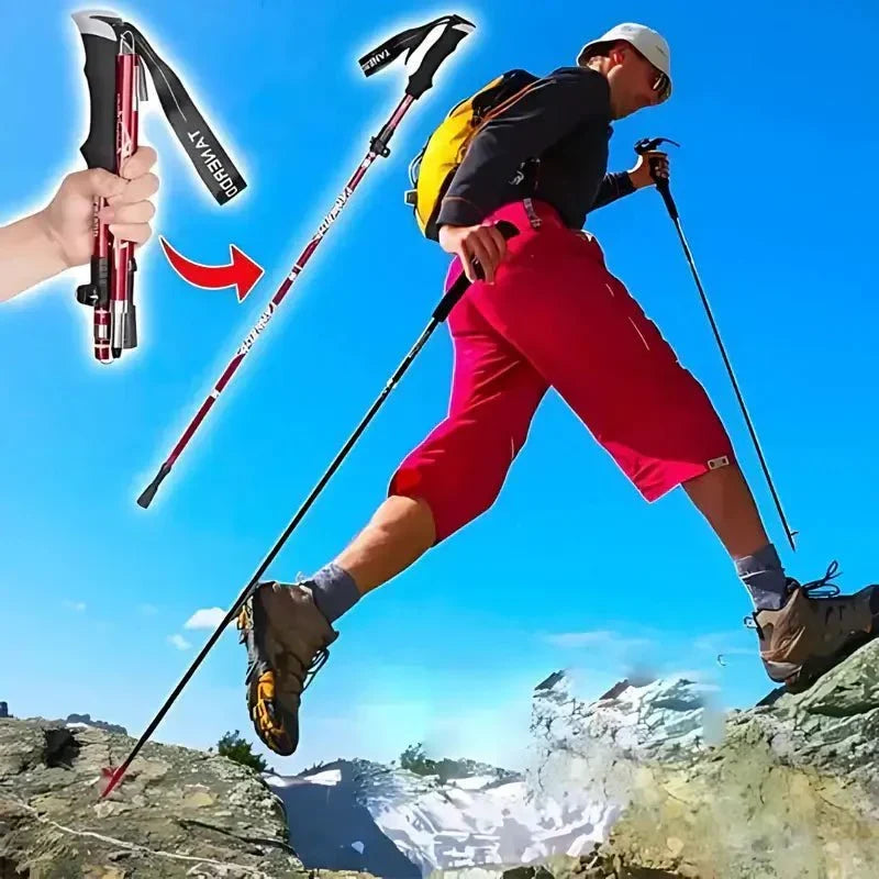 Bâton de trekking aluminium pliable pour la randonnée sans effort
