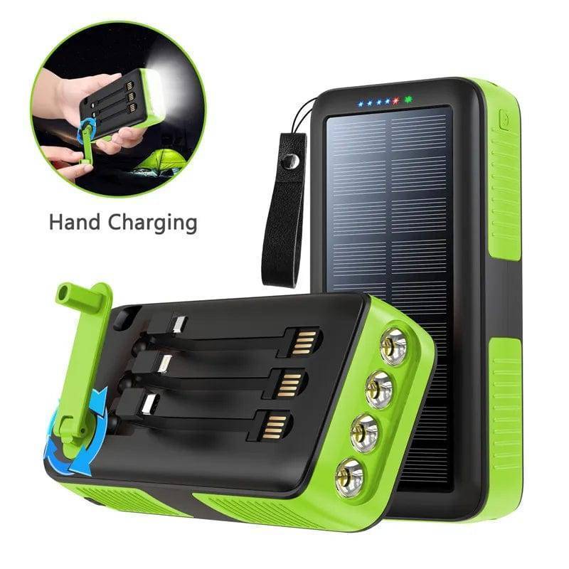 Batterie externe 61200mAh solaire avec manivelle et deux ports USB