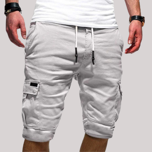 Bermuda cargo pour homme longueur genou à cordon de serrage