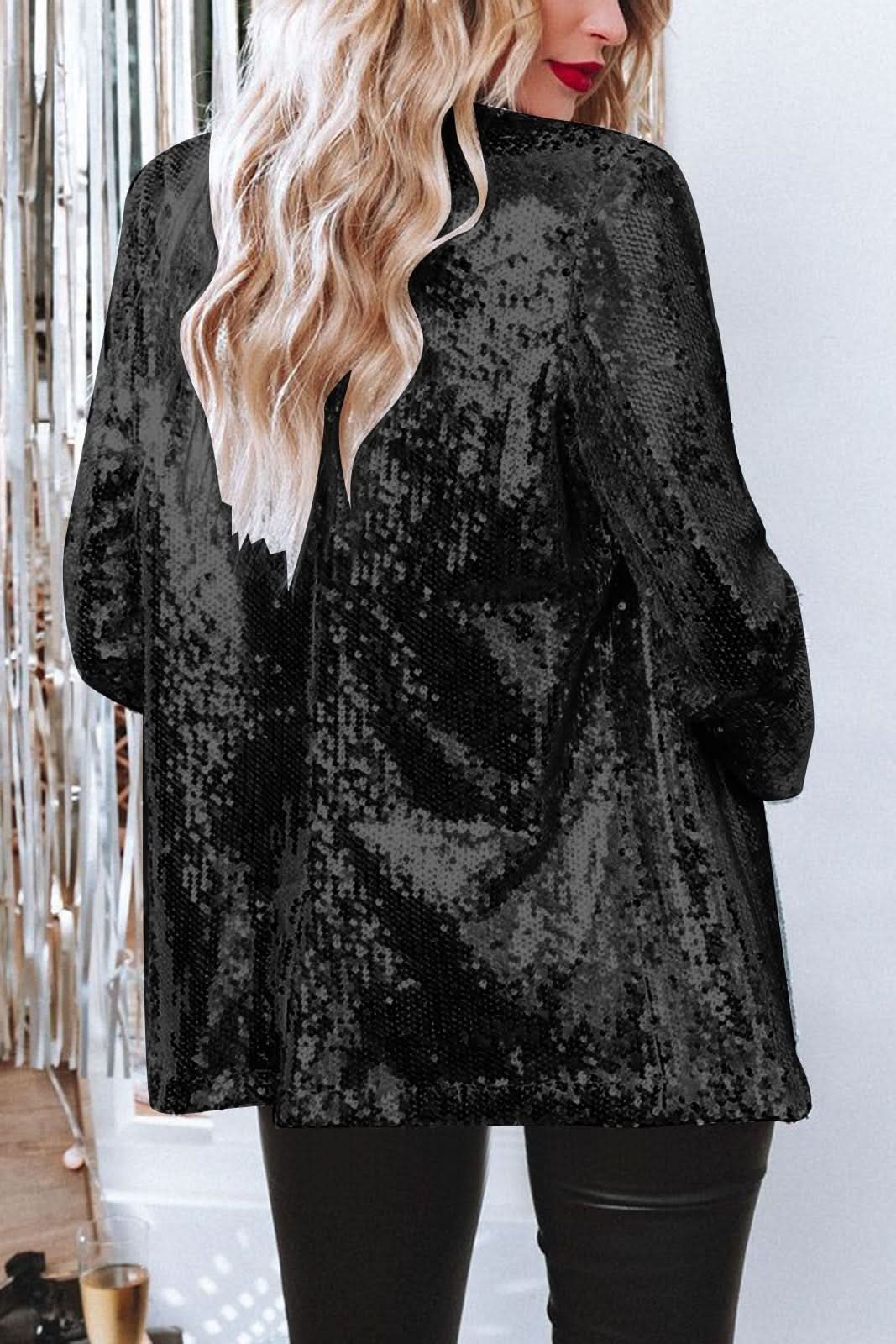 Blazer à paillettes scintillantes pour femme