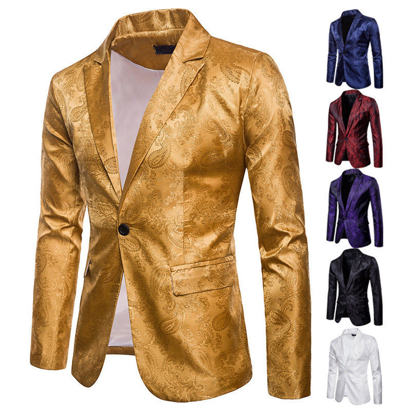 Blazer de smoking élégant à motif jacquard
