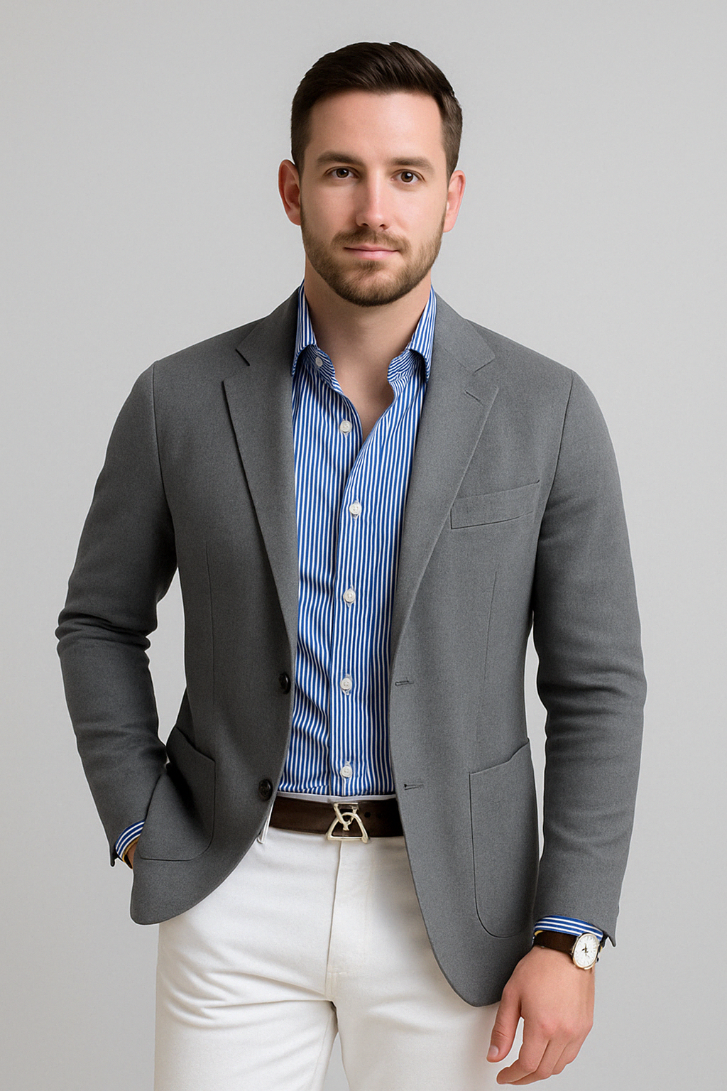 Blazer élégant pour homme avec poches à rabat décontractées – Design intemporel avec une touche moderne