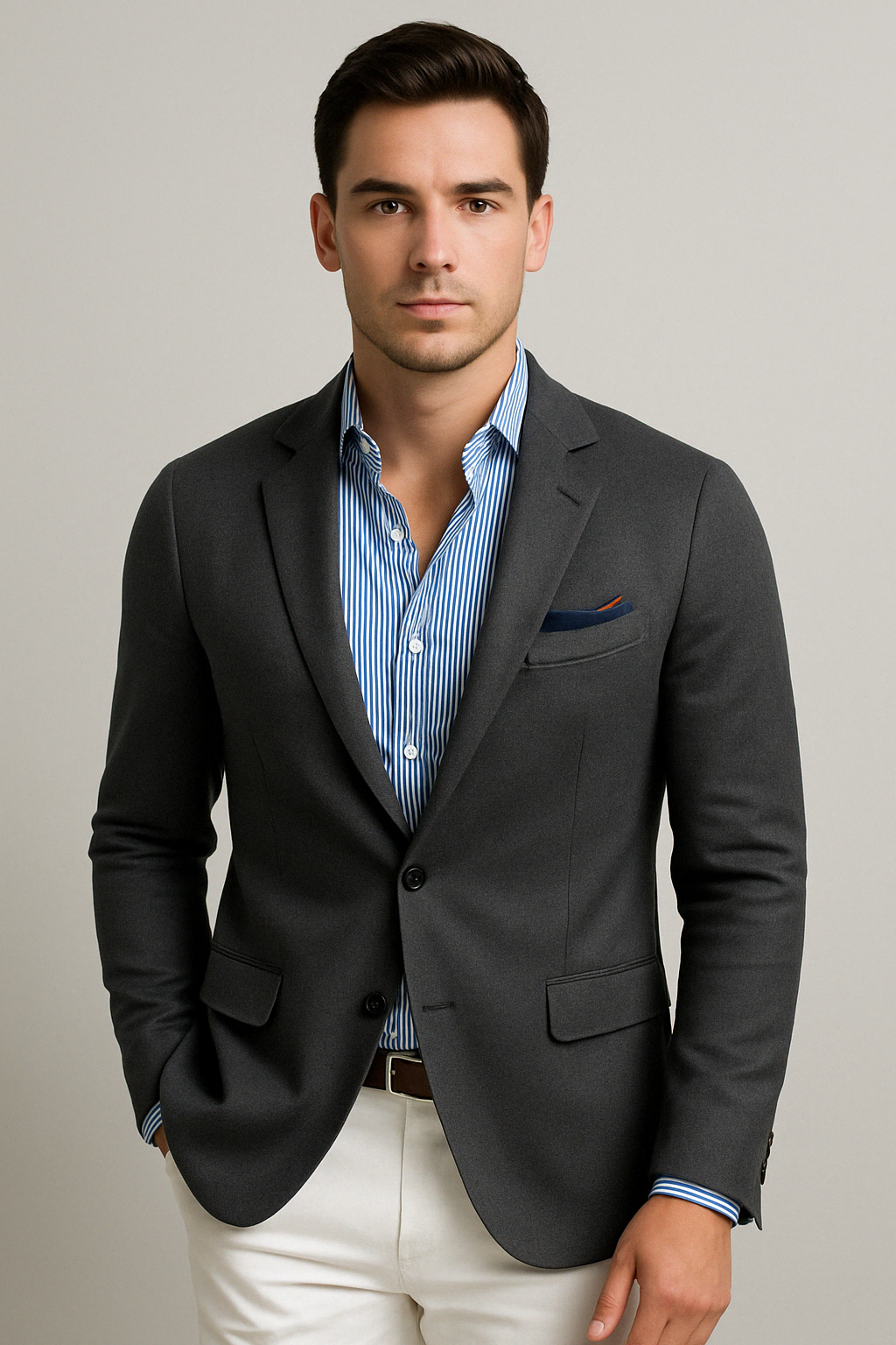 Blazer élégant pour homme avec poches à rabat décontractées – Design intemporel avec une touche moderne