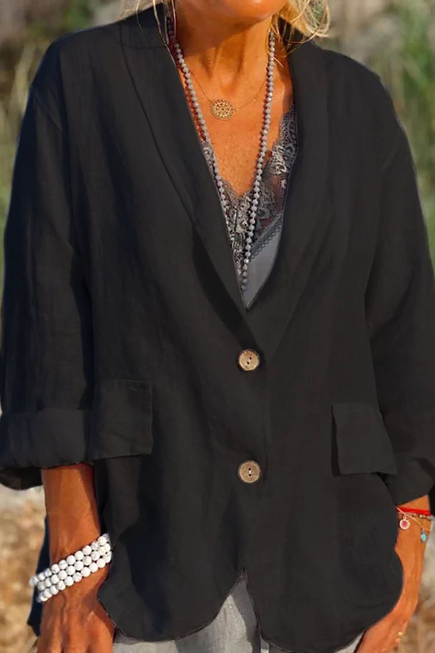 Blazer léger à boutons pour femme