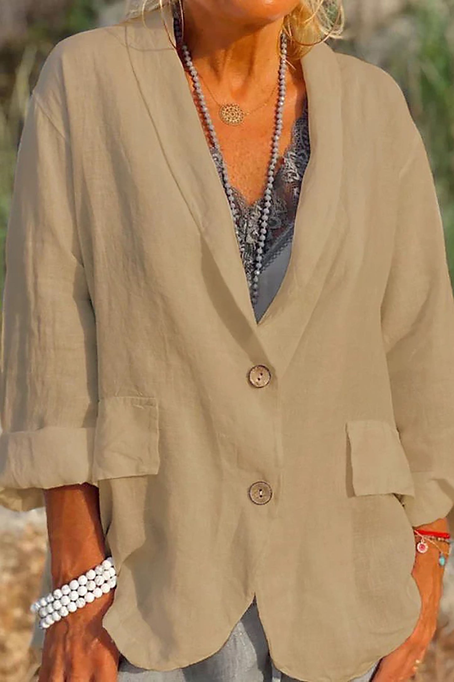 Blazer léger à boutons pour femme