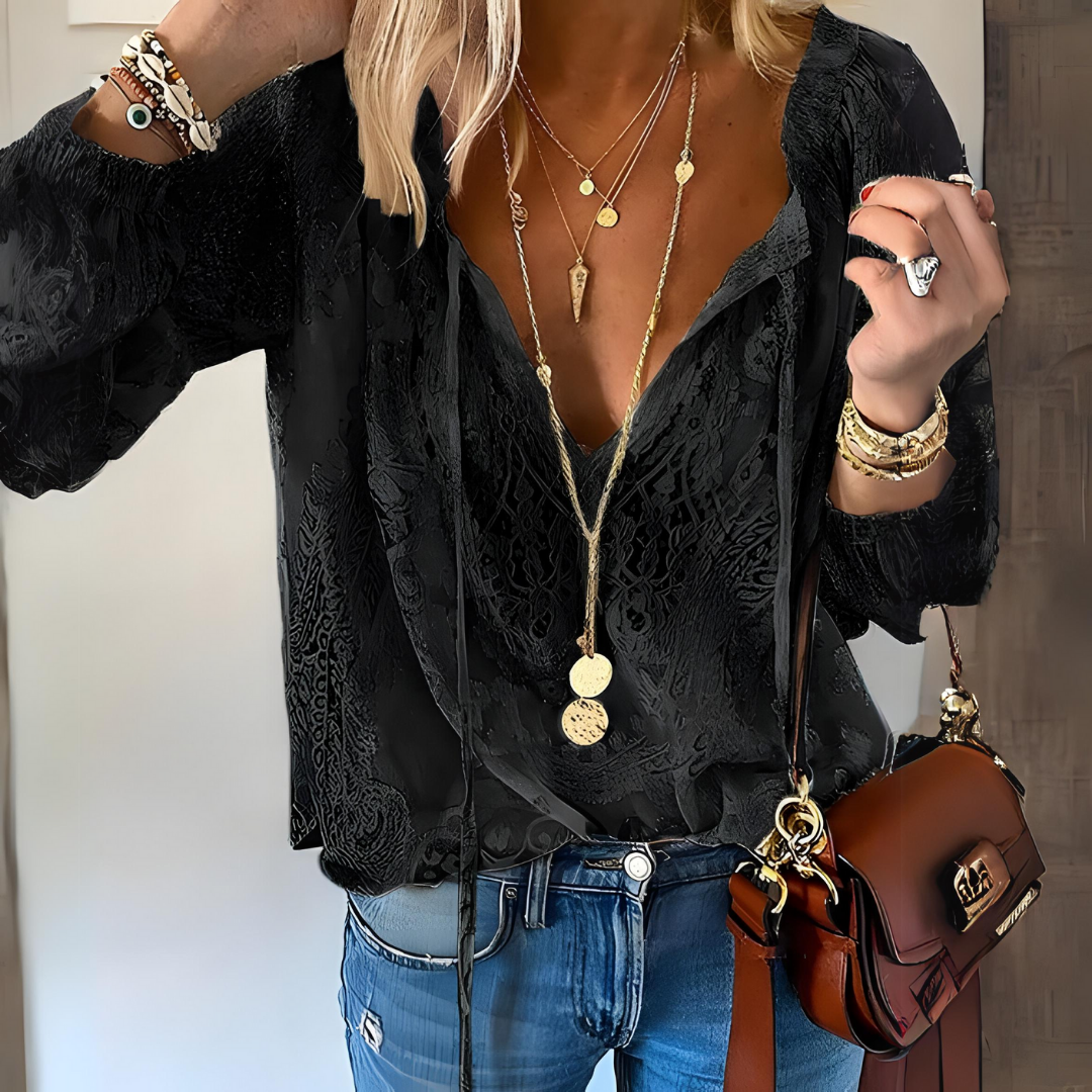 Blouse bohème chic avec décolleté en V