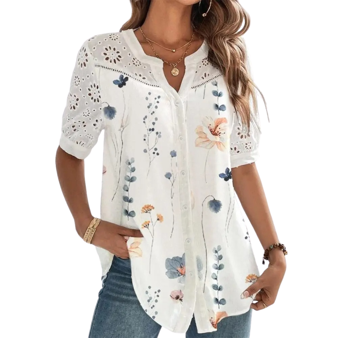 Blouse casual à manches courtes pour femme