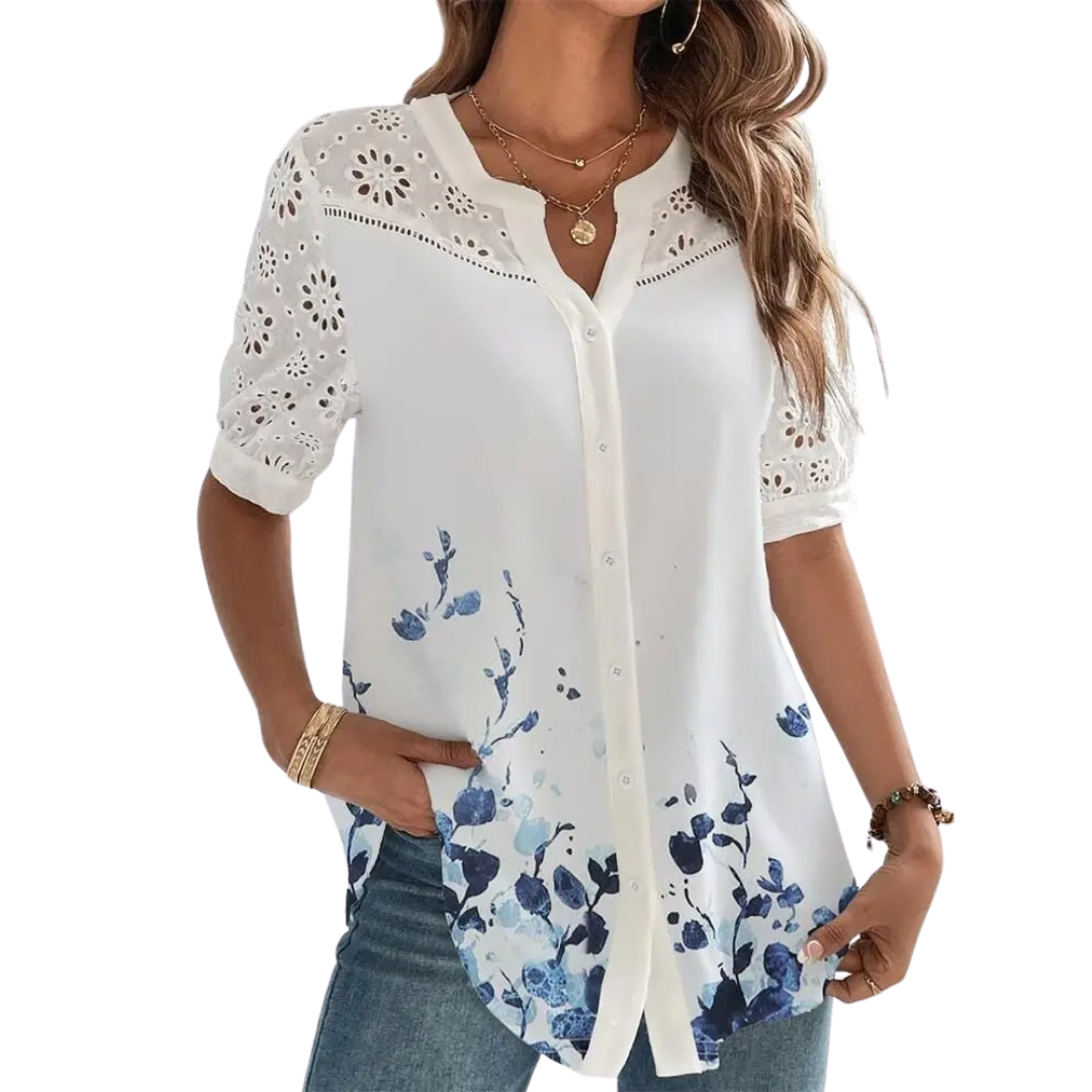 Blouse casual à manches courtes pour femme