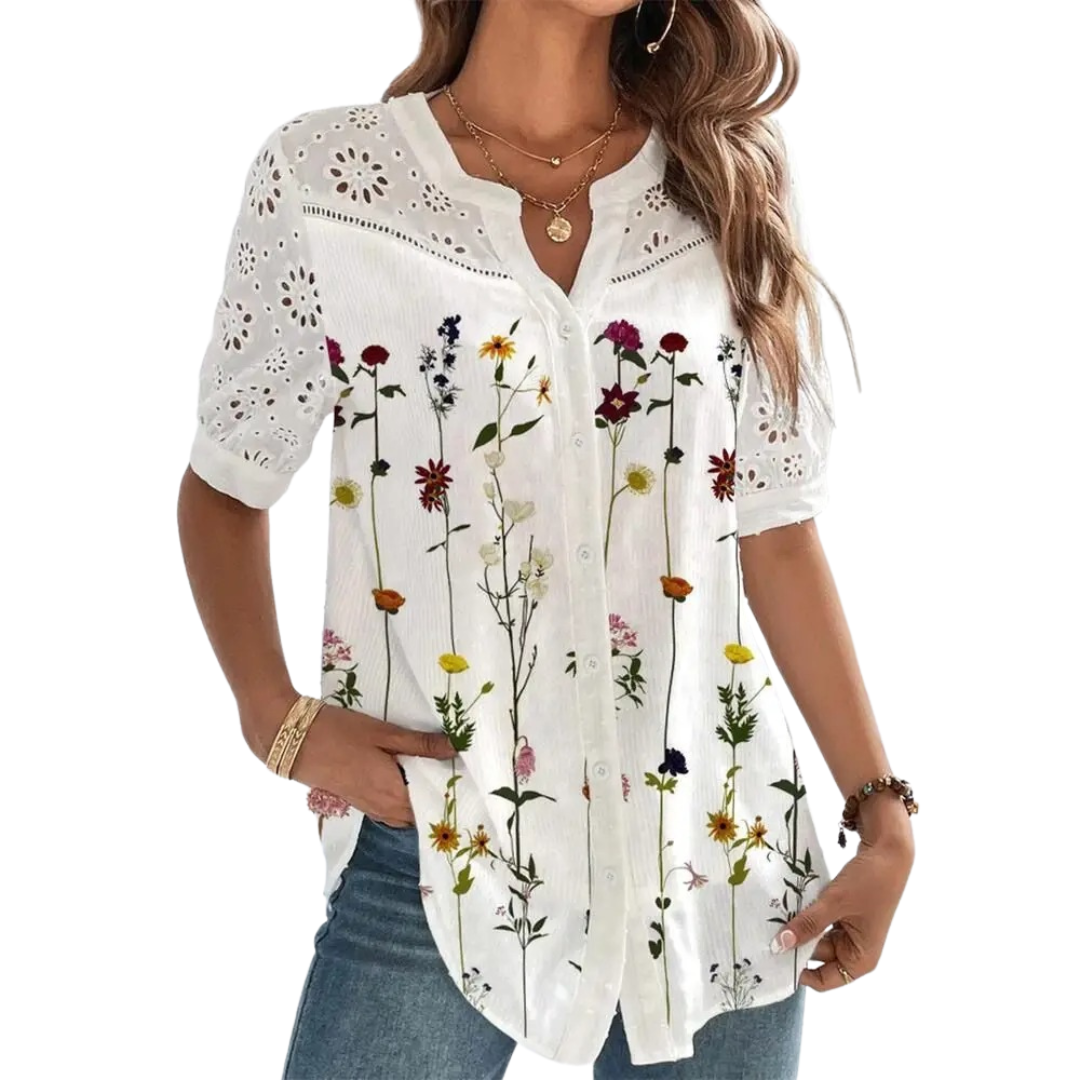 Blouse casual à manches courtes pour femme