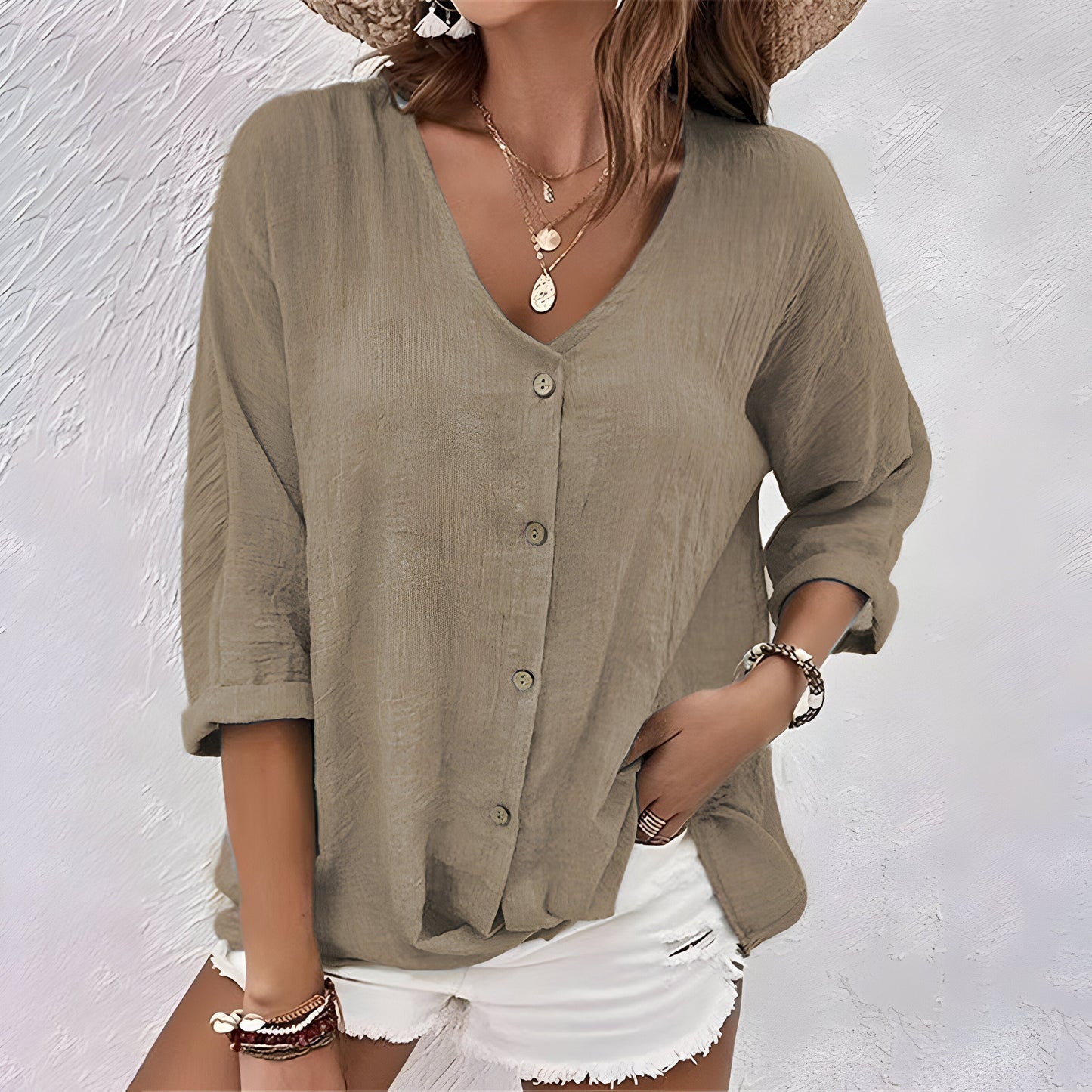 Blouse femme à boutons