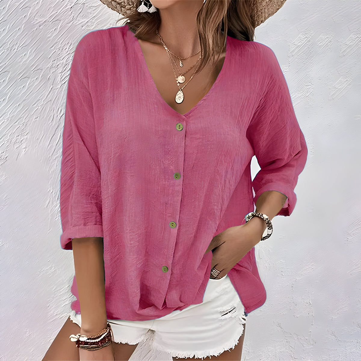 Blouse femme à boutons