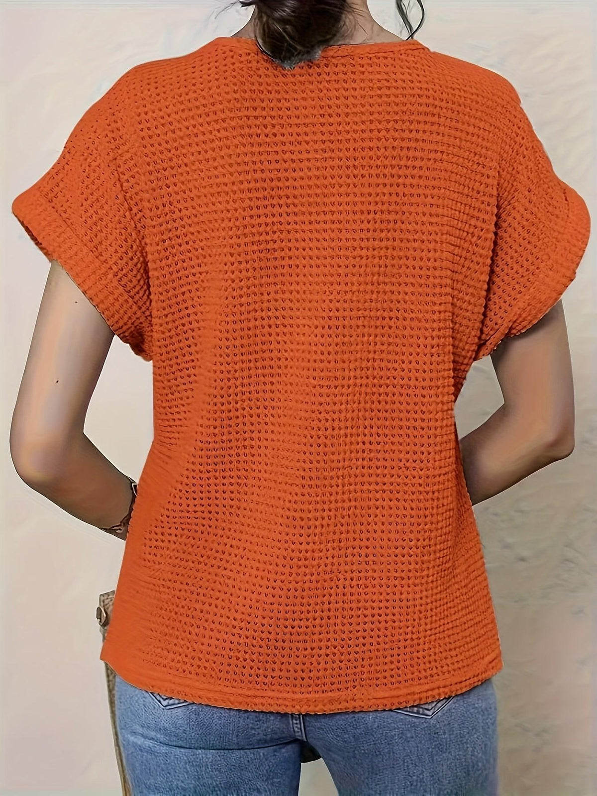 Blouse femme manches courtes dentelle casual