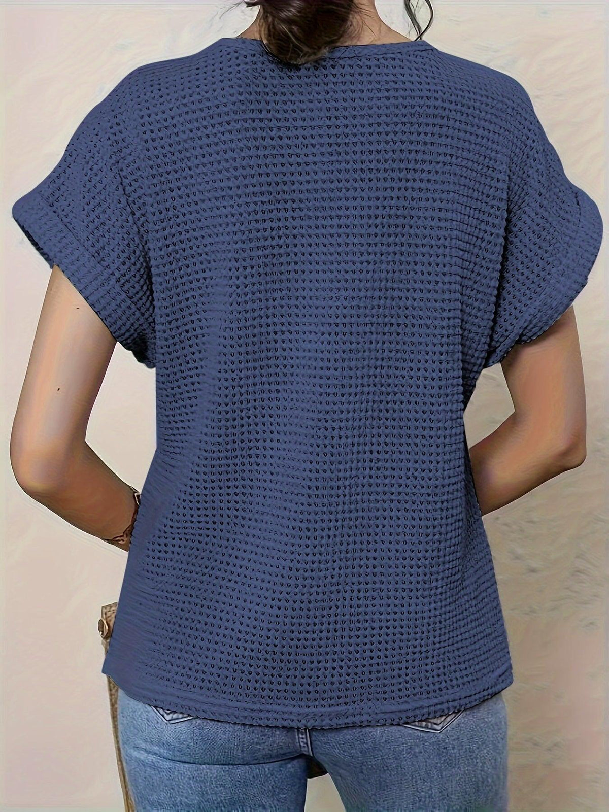 Blouse femme manches courtes dentelle casual