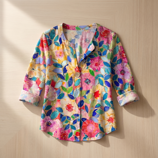Blouse florale femme légère et respirante, élégante pour le quotidien et les occasions habillées