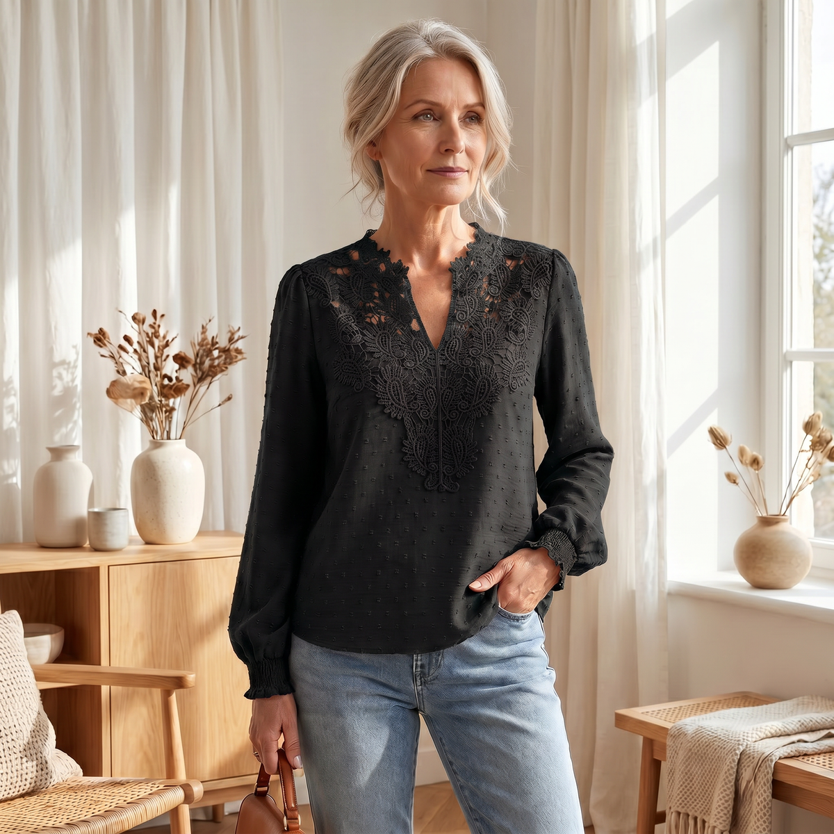 Blouse légère et respirante pour femme, coupe cintrée et élégante pour l'été