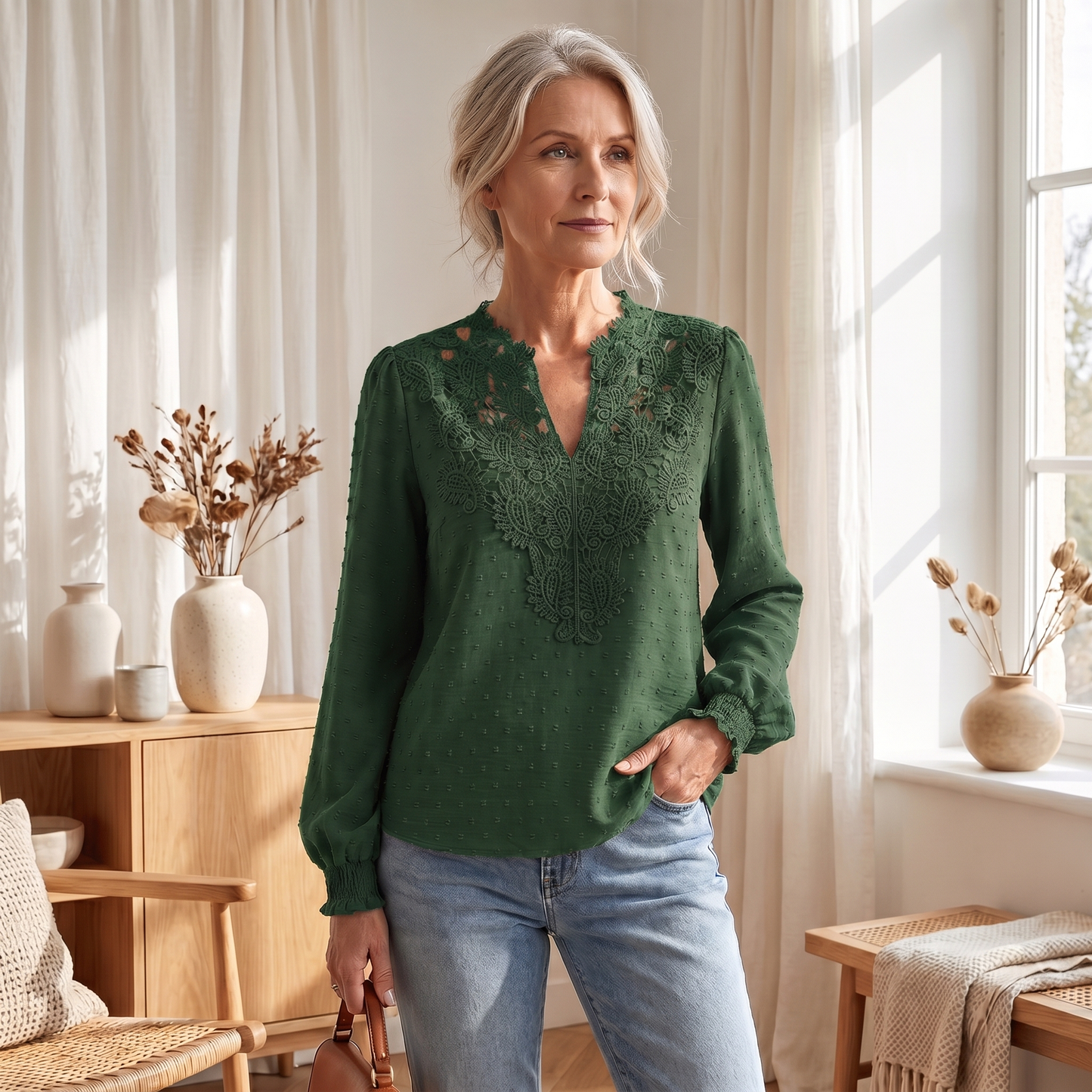 Blouse légère et respirante pour femme, coupe cintrée et élégante pour l'été