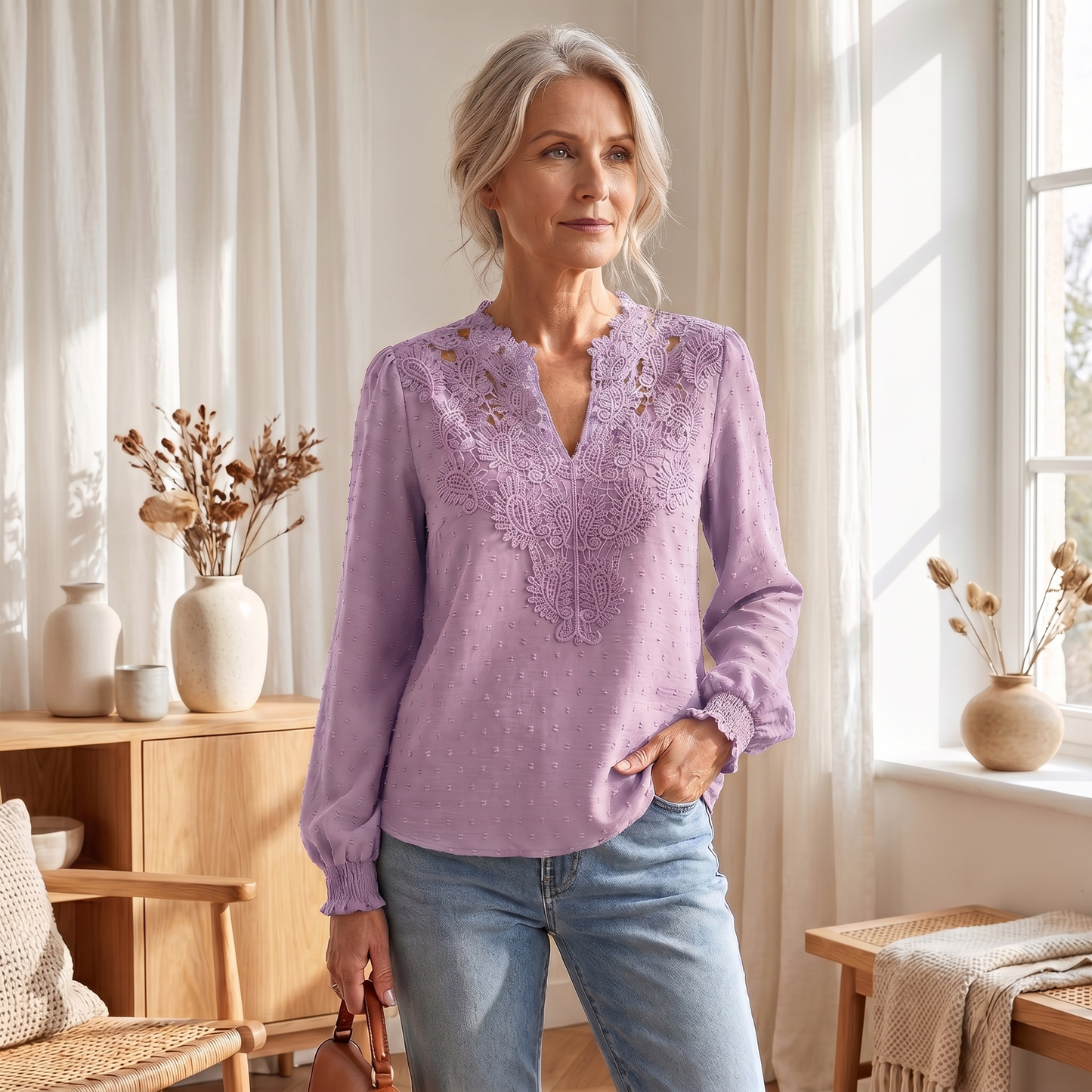 Blouse légère et respirante pour femme, coupe cintrée et élégante pour l'été