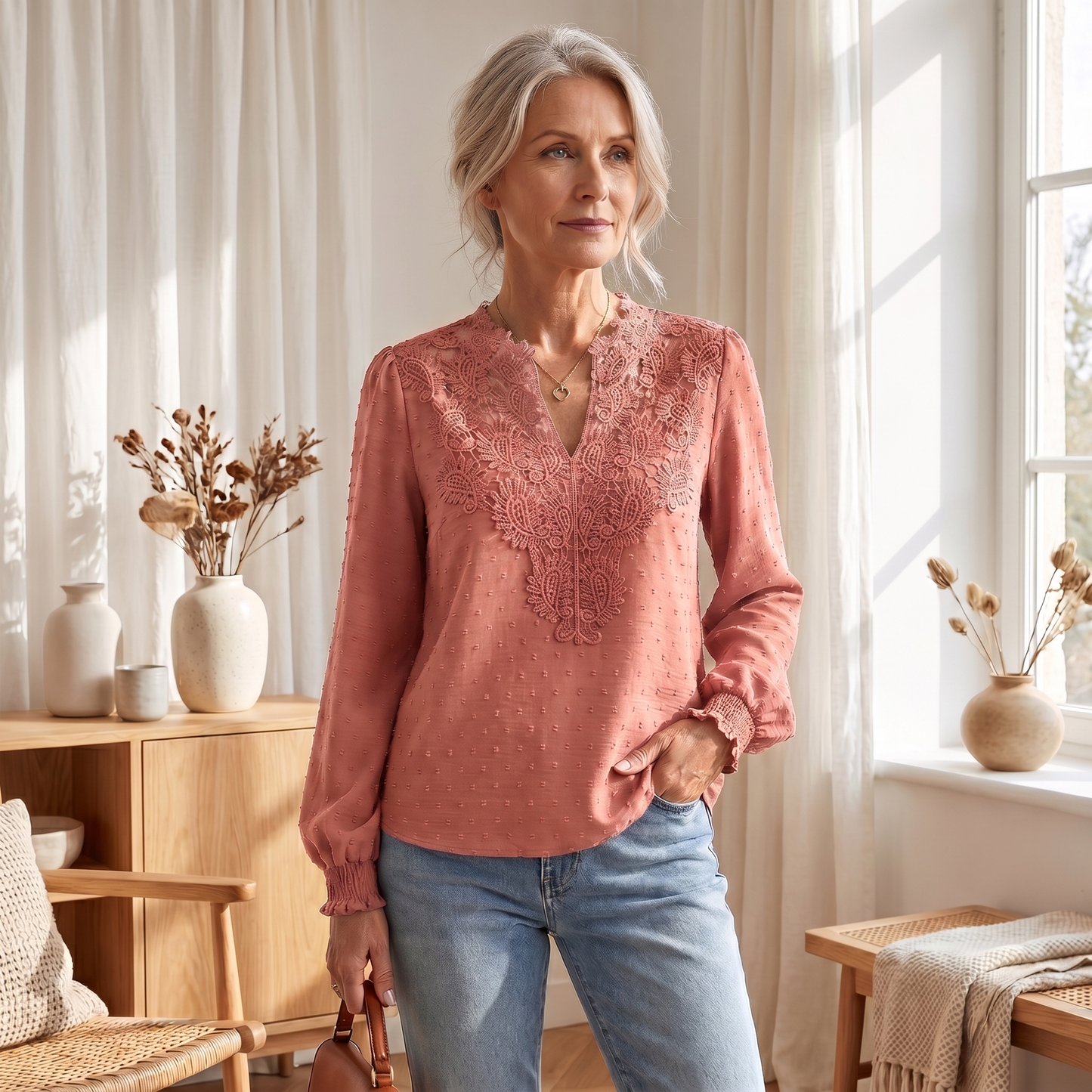 Blouse légère et respirante pour femme, coupe cintrée et élégante pour l'été