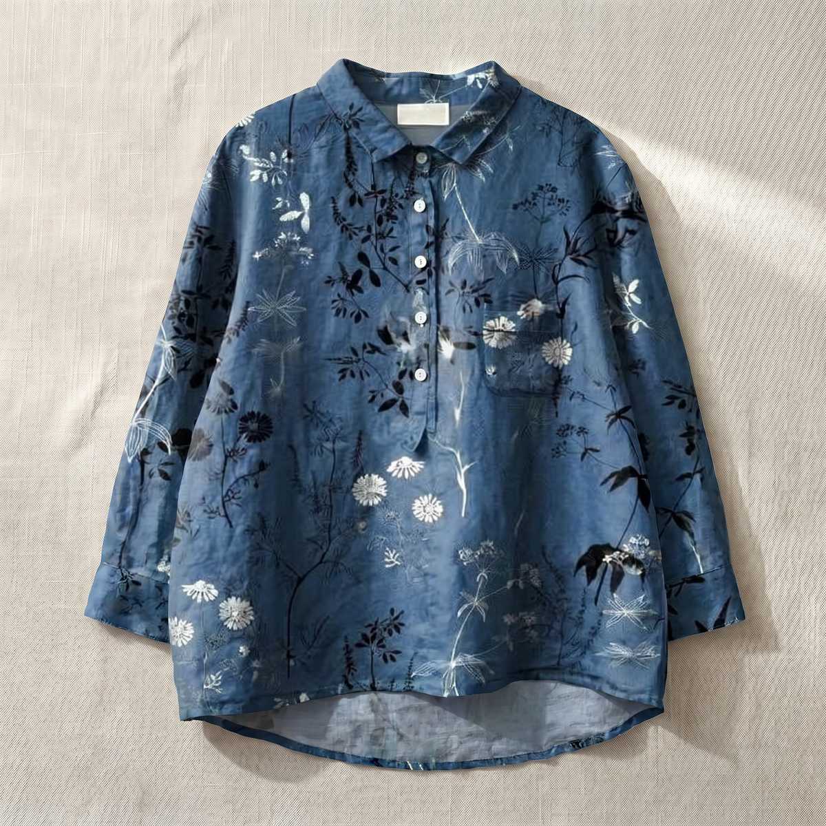 Blouse légère femme à motif floral, tissu respirant, coupe relaxed