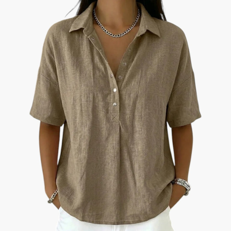 Blouse pour femme avec col et boutons