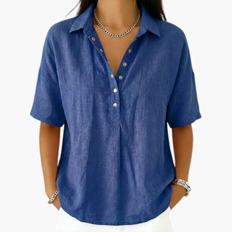 Blouse pour femme avec col et boutons