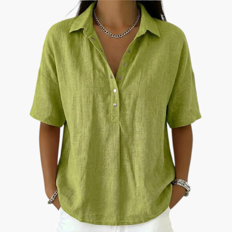 Blouse pour femme avec col et boutons