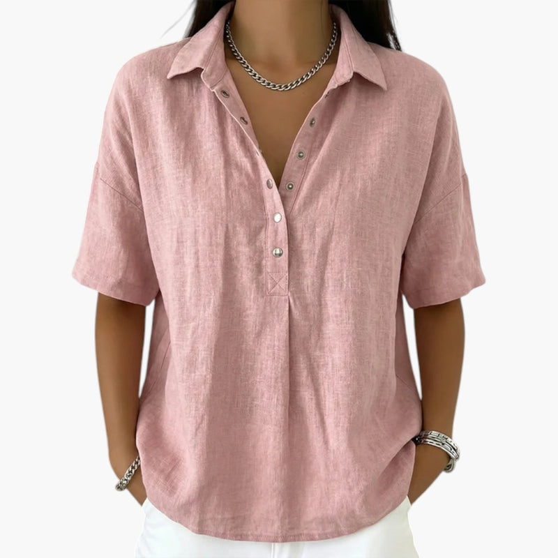 Blouse pour femme avec col et boutons