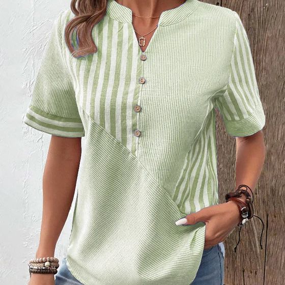 Blouse rayée à boutons pour femme