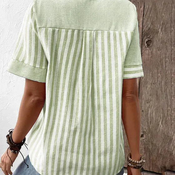 Blouse rayée à boutons pour femme
