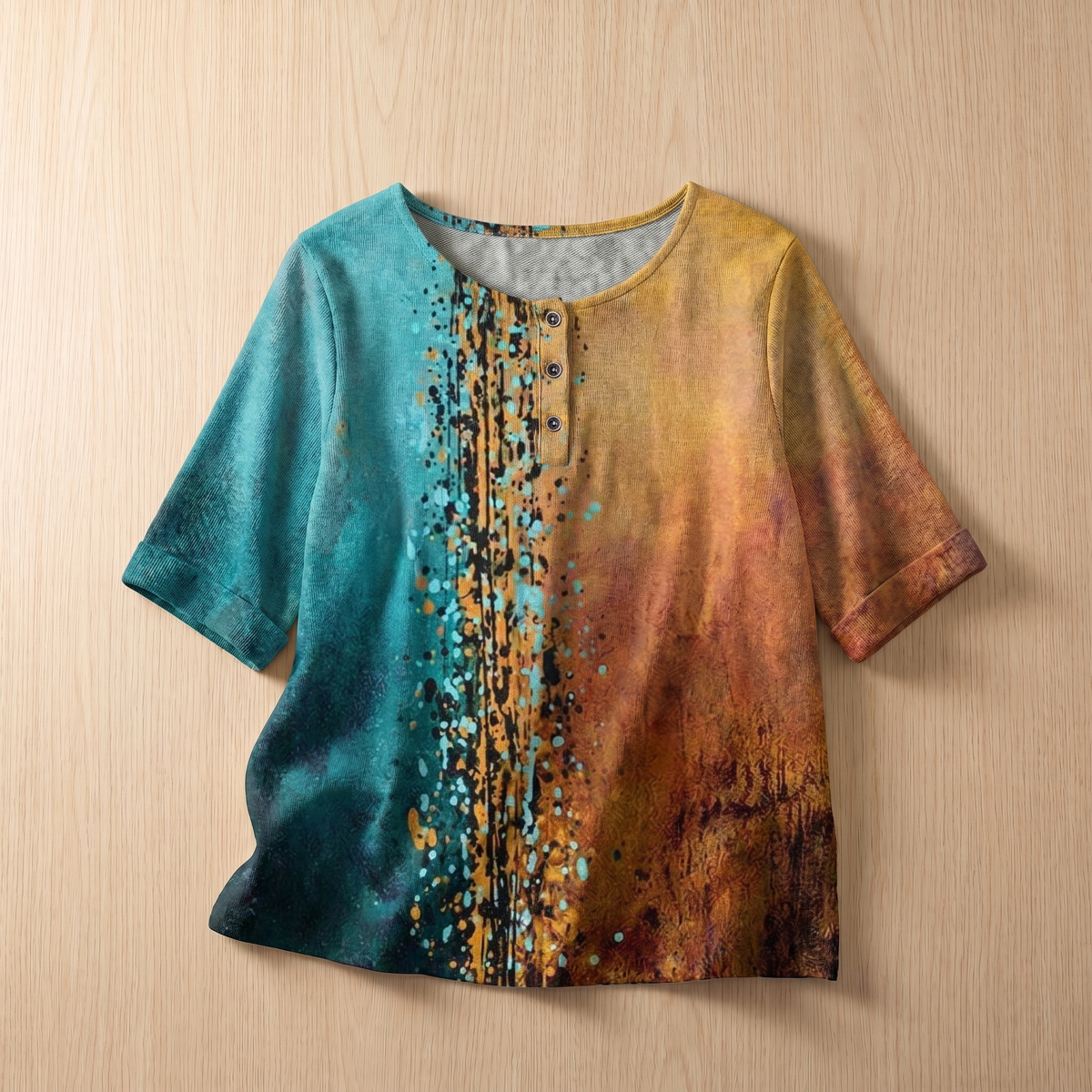 Blouse style vintage à motif floral pour femme – Haut doux, respirant et coupe ample