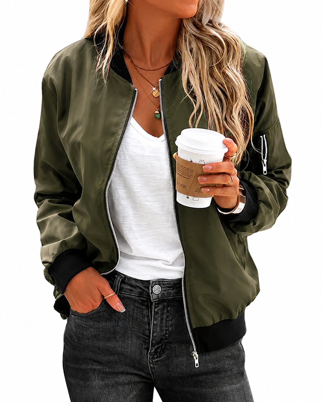 Blouson bomber classique pour femme