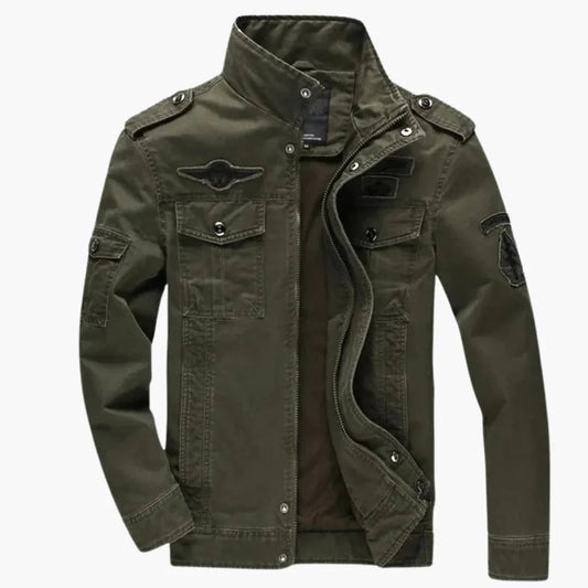 Blouson bomber pour homme avec fermeture éclair frontale et poignets côtelés