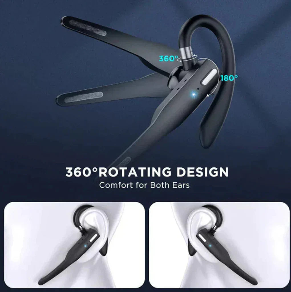 Bluetooth 5.1 Noise Cancelling Headset with Dual Microphones for Men