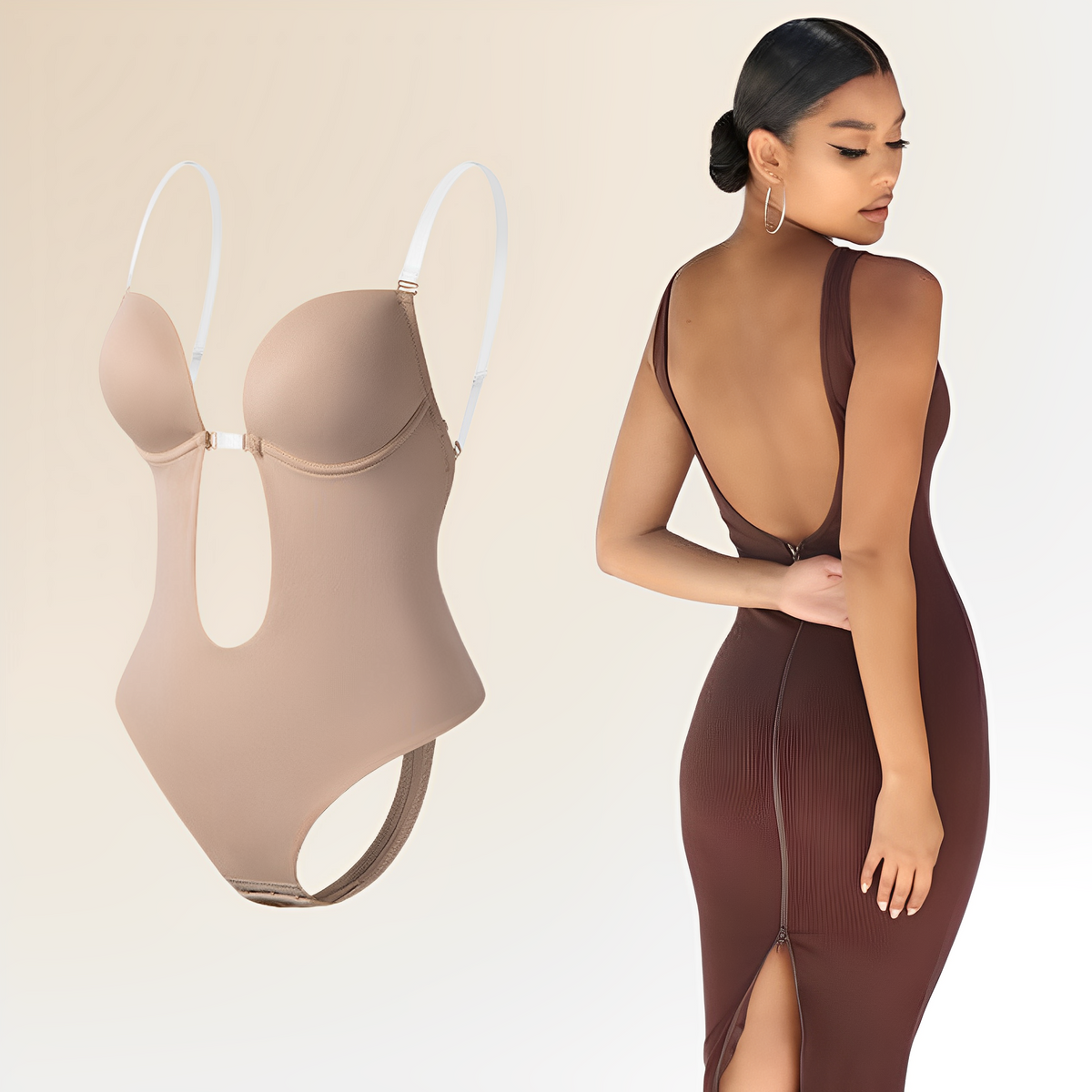 Body soutien-gorge dos-nu pour un maintien invisible